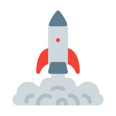 Roket fırlatma Site simgesi, basit vektör çizim