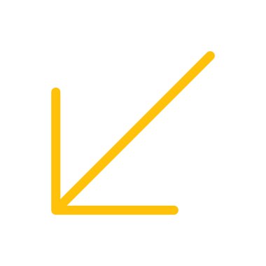 Güney Batı yönünde simgesi, basit vektör çizim