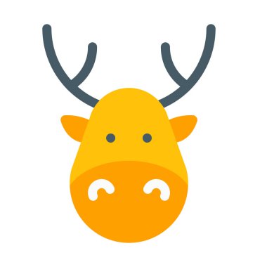 Ren geyiği simgesi, basit vektör çizim