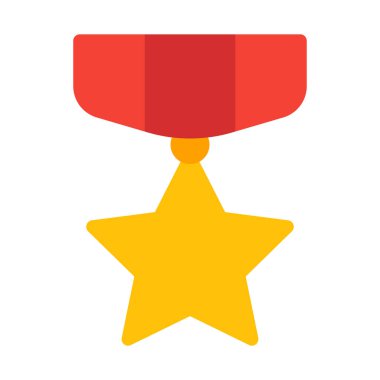 Başarı yıldızı madalya simgesi, basit vektör çizim