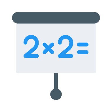 Dijital öğrenme sunusu simgesini, basit vektör çizim