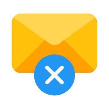 E-posta iletisi hata simgesi, basit vektör çizim