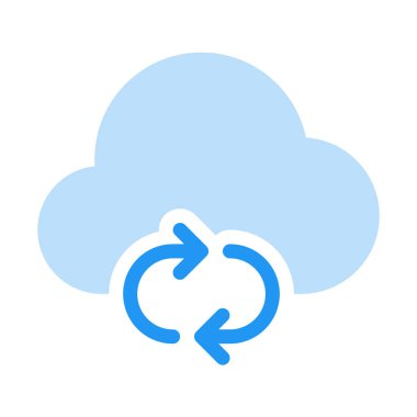 Eşitleme bulut düğme simgesi, basit vektör çizim