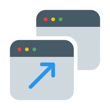 Popup pencere simgesi, basit vektör çizim en üst düzeye çıkarmak