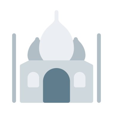 Taj Mahal mimari simge, basit vektör çizim