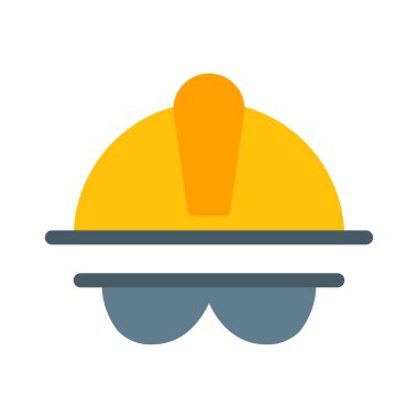 Koruma güvenlik kask simgesi, basit vektör çizim