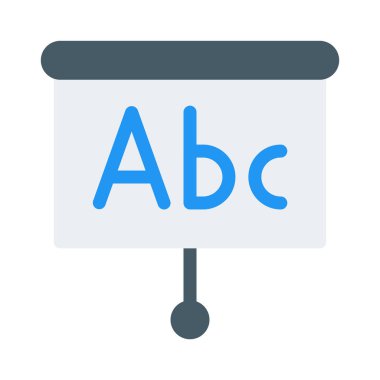 Sunu İngilizce alfabe simgesi, basit vektör çizim