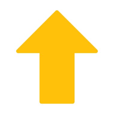 Yukarı yan ok simgesi, basit vektör çizim