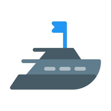 Yat deniz seyahat etmek simge, basit vektör çizim