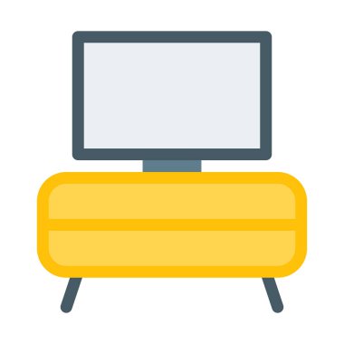 Oturma odasında Tv simgesi, basit vektör çizim