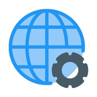 Dünya çapında ağ ayarları simgesi, basit vektör çizim