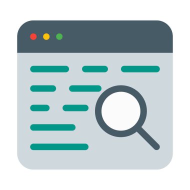 Aramak ya da bulmak içerik simge, basit vektör çizim