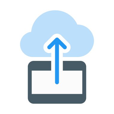 Tablet aygıt simgesi, basit vektör çizim upload