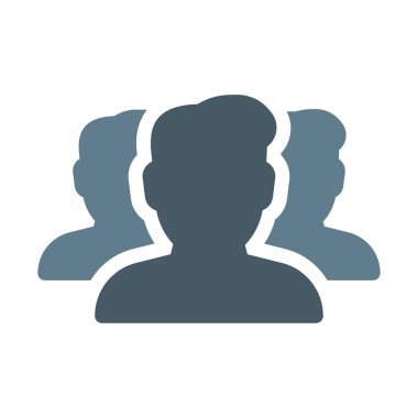 Erkekler Online Grup simgesi, basit vektör çizim