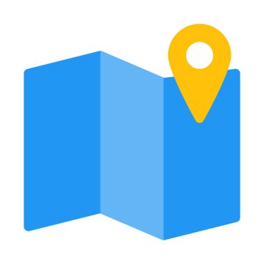 Harita navigasyon ve Kılavuzu simgesi, basit vektör çizim