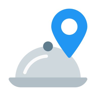 Restoran yer yer simgesi, basit vektör çizim