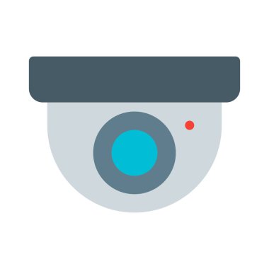 Dome güvenlik kamerası simgesi, basit vektör çizim