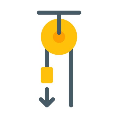 Kasnak mekanik fizik simgesi, basit vektör çizim