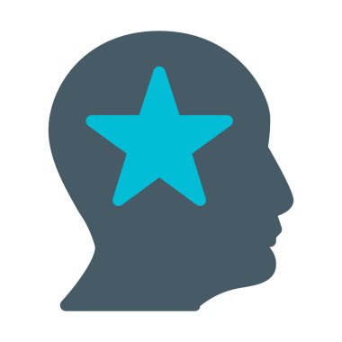 Zihin simgesinde, basit vektör çizim yıldız