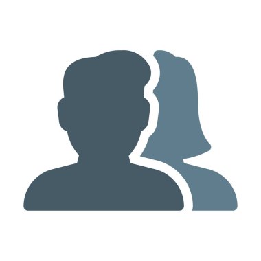 Erkek ve kadın Avatar simge, basit vektör çizim