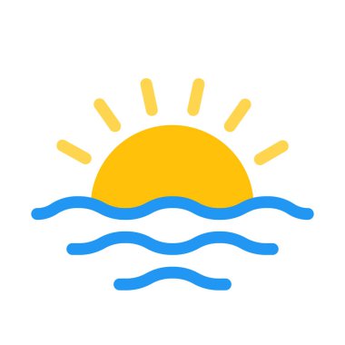 Gün batımı simgesi, basit vektör çizim