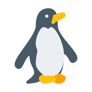 uçamayan kuş penguen simgesi, basit vektör çizim