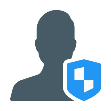 Online Kullanıcı güvenlik simgesi, basit vektör çizim