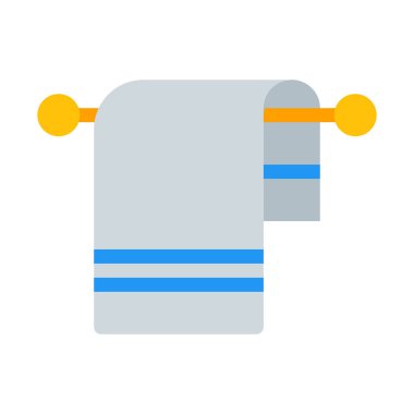 Havlu asılı çubuk simgesi, basit vektör çizim