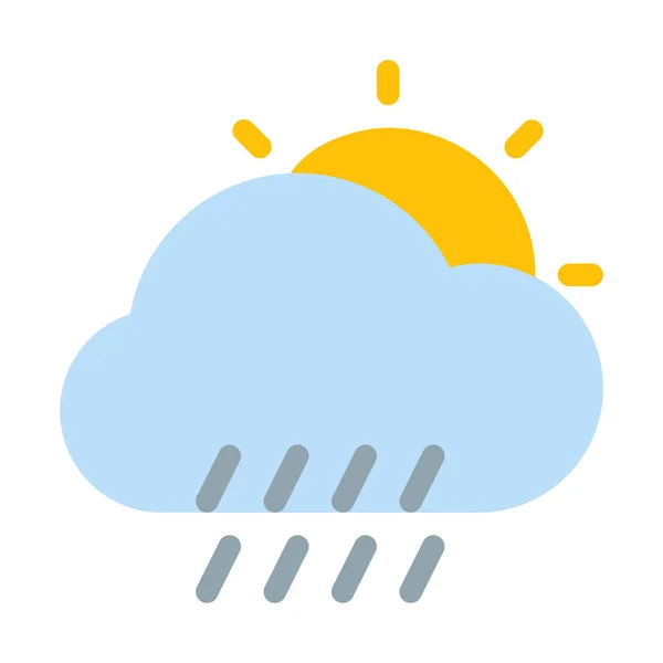 Denní Deštivé Počasí Ikona Jednoduché Vektorové Ilustrace — Stockový vektor