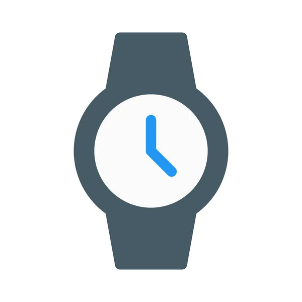 Wrist Watch Rund Urtavla Ikon Enkla Vektorillustration — Stock vektor