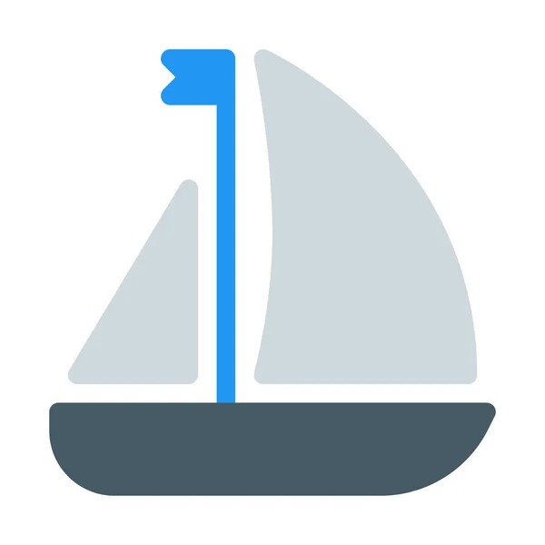 Segelboot Oder Yachtsymbol Einfache Vektorillustration — Stockvektor