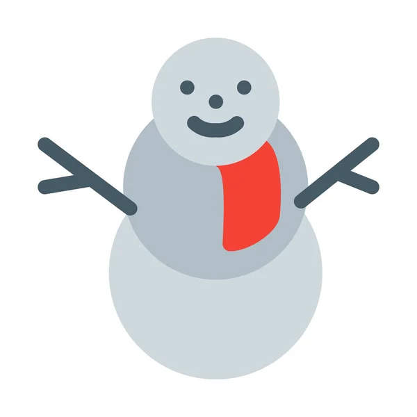 Winter Snowman Decoration Icon Simple Vector Illustration — Stock Vector