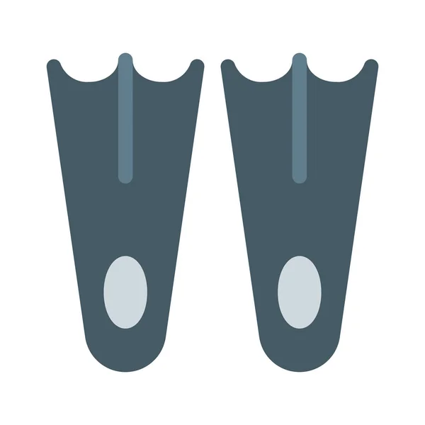 Schwimmflossen Schuhe Symbol Einfache Vektorillustration — Stockvektor