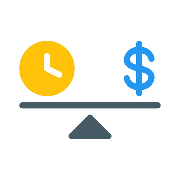 Tijd Geld Pictogram Eenvoudige Vectorillustratie — Stockvector