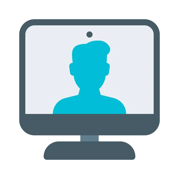 Video Call Computerpictogram Eenvoudige Vectorillustratie — Stockvector