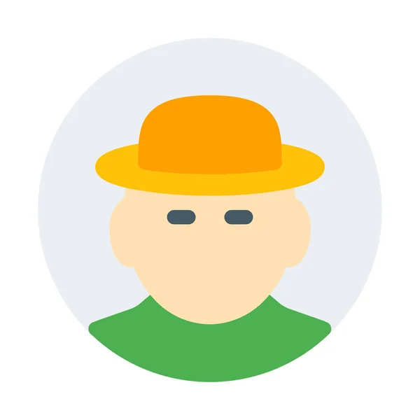 Άνθρωπος Καπέλο Εικονίδιο Απλή Διανυσματικά Εικονογράφηση — Διανυσματικό Αρχείο