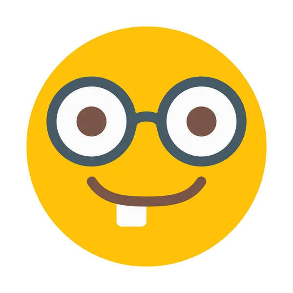 Nerd Geek Smiley Icono Ilustración Vectorial Simple — Vector de stock