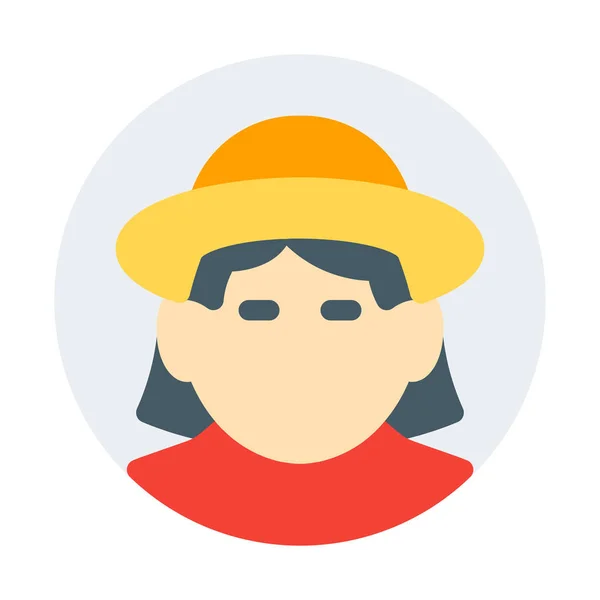 Γυναίκα Καπέλο Εικονίδιο Απλή Διανυσματικά Εικονογράφηση — Διανυσματικό Αρχείο