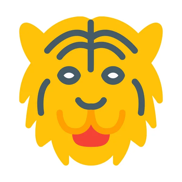 Dzikie Zwierzęta Tygrys Ikona Proste Wektor Ilustracja — Wektor stockowy