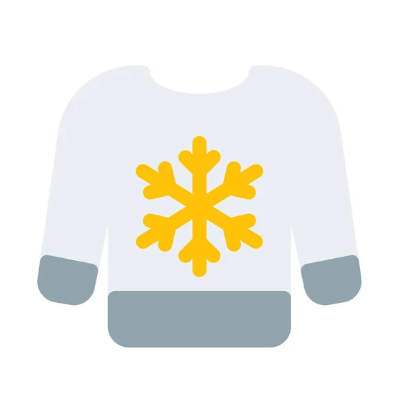 Camisola Snowflake Design Ícone Ilustração Vetorial Simples — Vetor de Stock