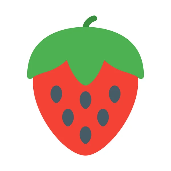 Φρέσκα Γλυκό Φράουλα Εικονίδιο Απλή Διανυσματικά Εικονογράφηση — Διανυσματικό Αρχείο