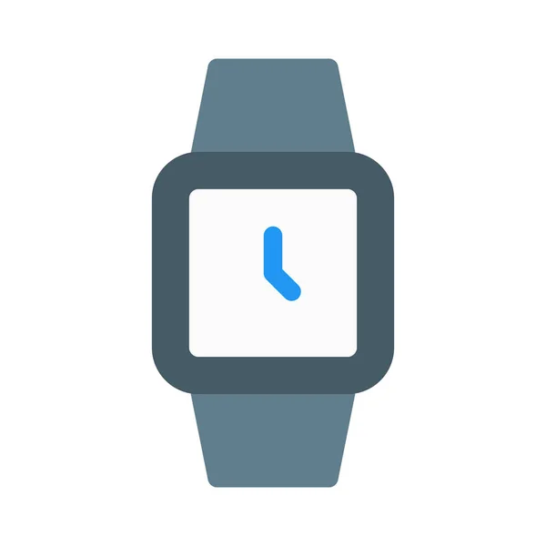 Quadratische Form Armbanduhr Symbol Einfache Vektorillustration — Stockvektor