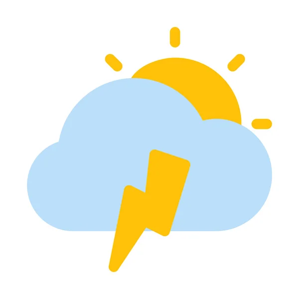 曇り雷雨日アイコン シンプルなベクター イラスト — ストックベクタ
