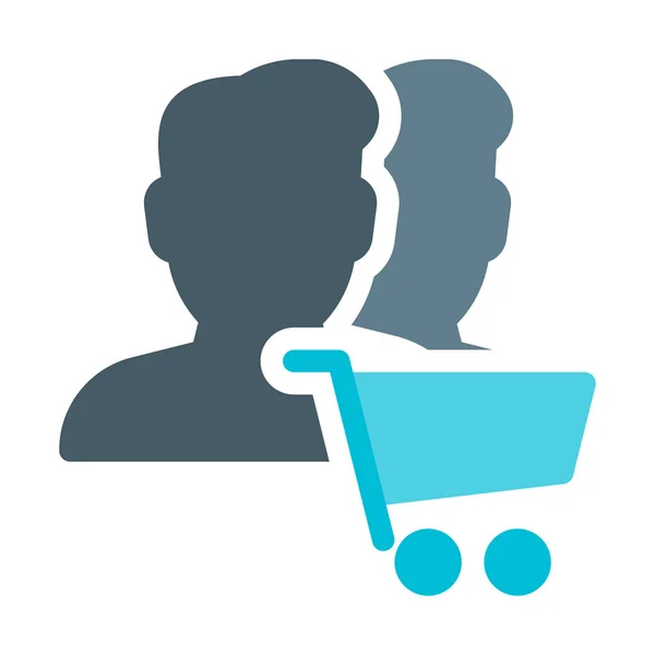 Compras Icono Los Usuarios Ilustración Vectorial Simple — Vector de stock