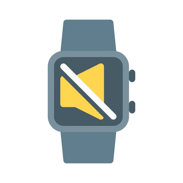 Smartwatch Alarm Icona Muta Semplice Illustrazione Vettoriale — Vettoriale Stock