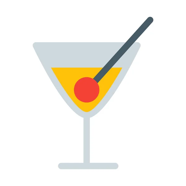 Martini Verre Cocktail Icône Illustration Vectorielle Simple — Image vectorielle