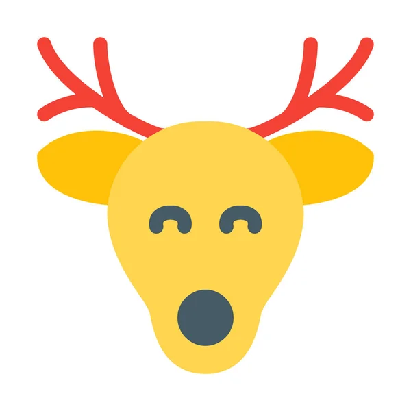 Christmas Reindeer Head Icon Simple Vector Illustration — Stock Vector