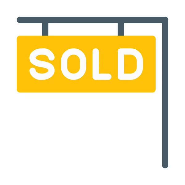 Sold Signboard Ícone Pólo Ilustração Vetorial Simples —  Vetores de Stock