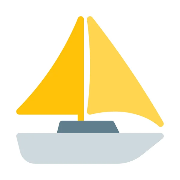 Zeilboot Pictogram Eenvoudige Vectorillustratie — Stockvector