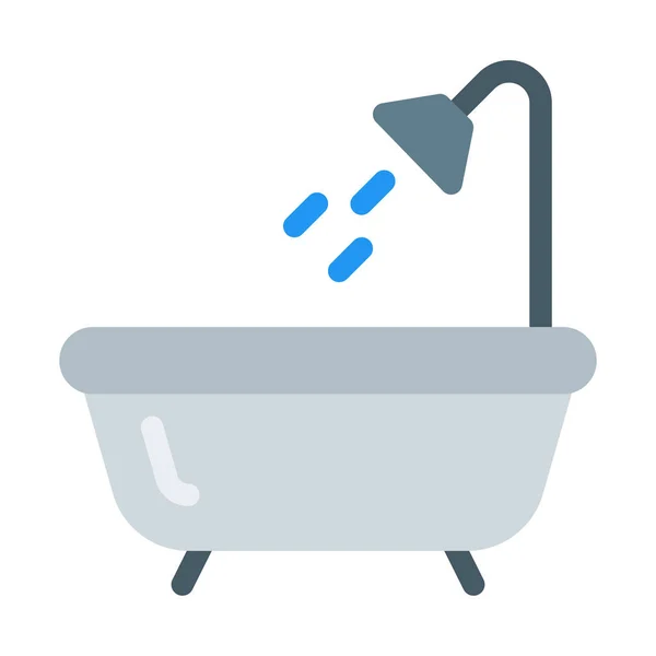 Ducha Con Icono Bañera Ilustración Vectorial Simple — Vector de stock